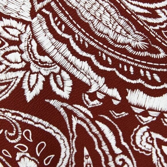Zara Red Brown White Bohemian‎ Embroidered Shift Dress Size Small Short Boho S - Picture 9 of 9